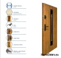 Porte à deux vantaux avec miroir épaisseur 72 mm 130 L