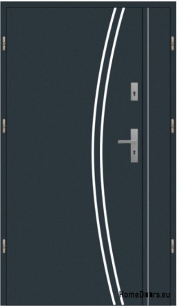 Porte extérieure à deux vantaux 100 Droite inox