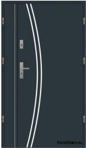 Porte extérieure à deux vantaux 110 Gauche inox