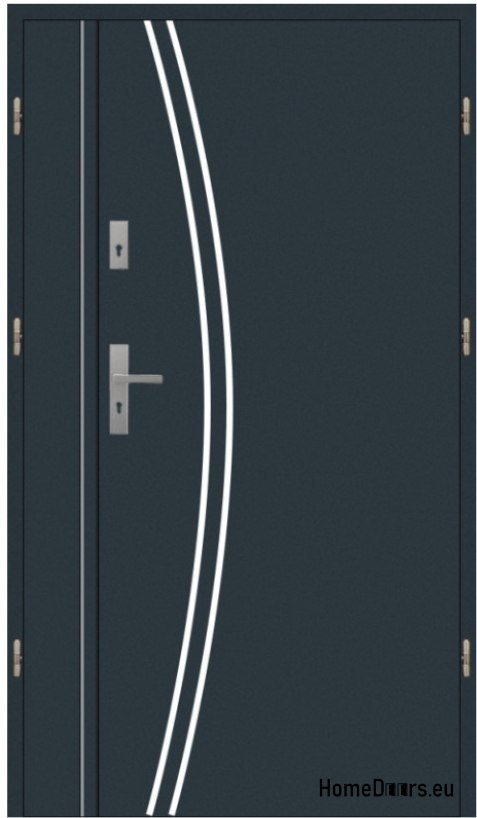 Porte extérieure à deux vantaux 110 Droite inox