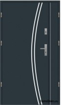 Porte extérieure à deux vantaux 110 Droite inox