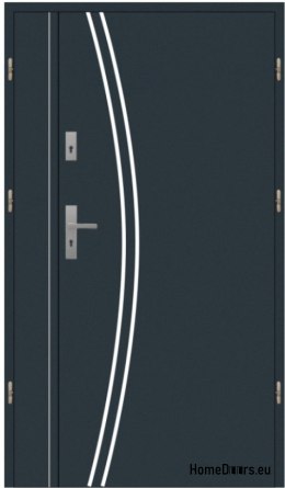 Porte extérieure à deux vantaux 120 Droite inox