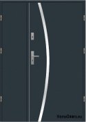 Porte extérieure à deux vantaux 160 Droite inox