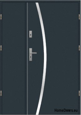 Porte extérieure à deux vantaux 170 Droite inox