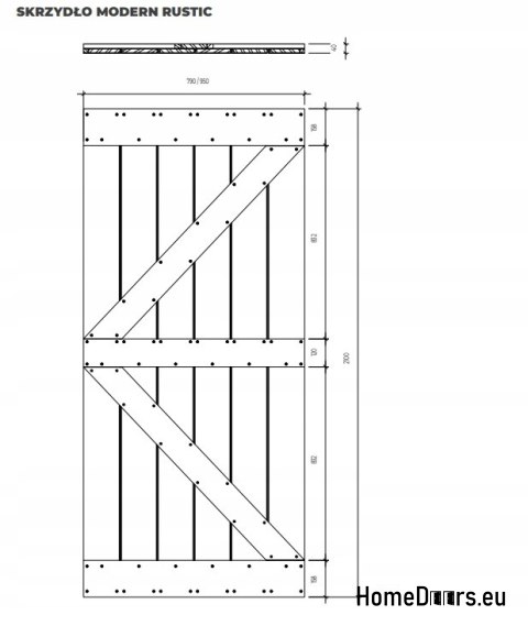 DRZWI PRZESUWNE MODERN RUSTIC X ŚWIERK STARY 80