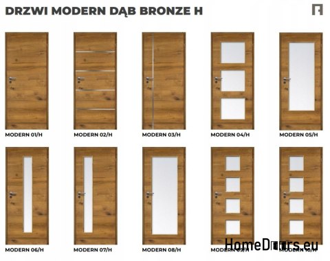 DRZWI WEWNĘTRZNE MODERN 01H DĄB BRONZE 60 DRZWI WEWNĘTRZNE MODERN 01H DĄB BRONZE 60