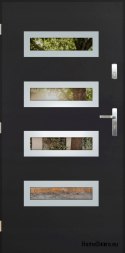 Porte extérieure avec rétroviseur W-6 INOX 70/80/90/100