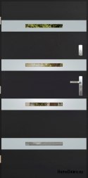 Porte extérieure avec rétroviseur W-7 INOX 70/80/90/100