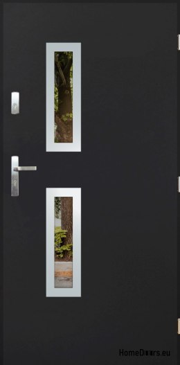Porte extérieure avec miroir W-9 INOX 70/80/90/100