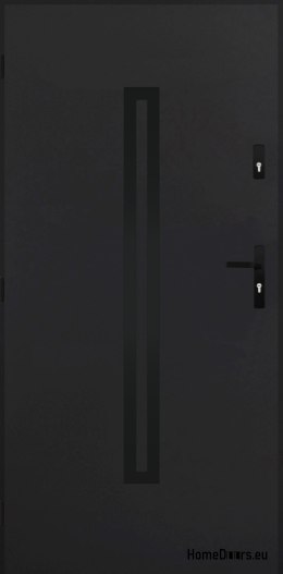 Porte extérieure pleine A-12 NOIR 70/80/90/100