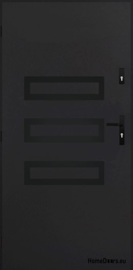 Porte extérieure pleine A-4 NOIR 70/80/90/100