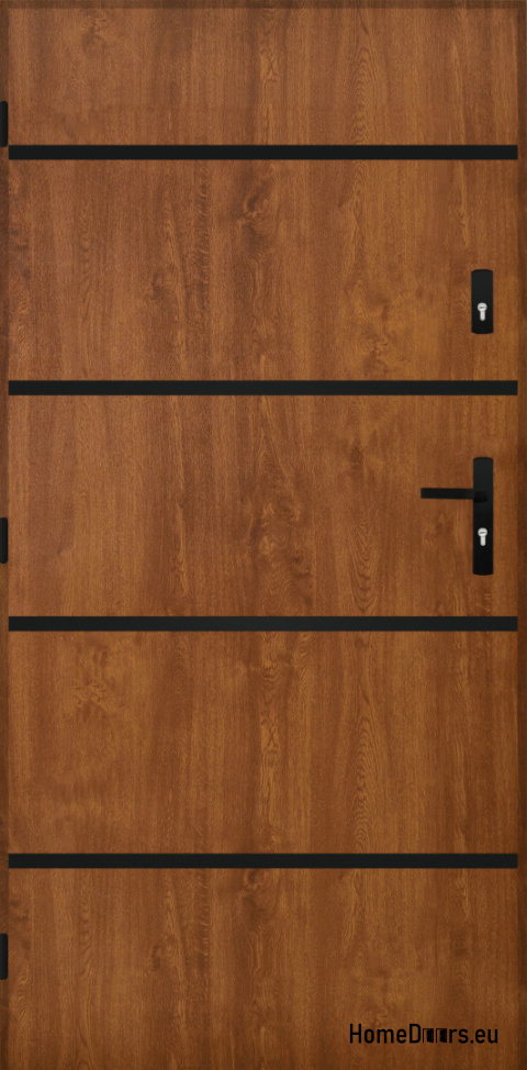 Porte extérieure pleine A-1 NOIR 70/80/90/100 Porte extérieure pleine A-1 NOIR 70/80/90/100