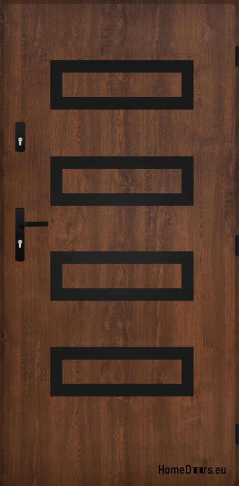 Porte extérieure pleine A-6 NOIR 70/80/90/100 Porte extérieure pleine A-6 NOIR 70/80/90/100