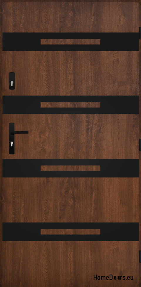 Porte extérieure pleine A-7 NOIR 70/80/90/100 Porte extérieure pleine A-7 NOIR 70/80/90/100