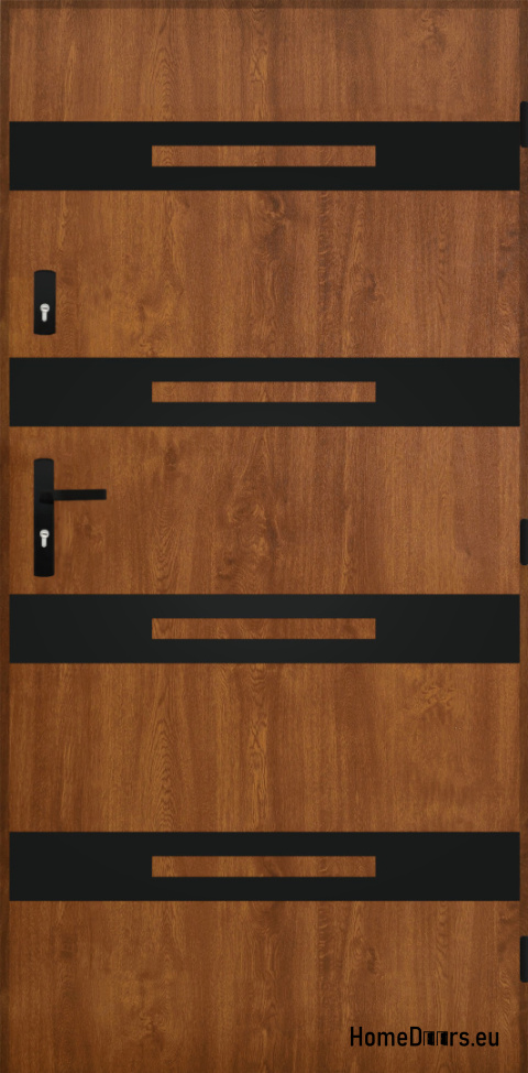 Porte extérieure pleine A-7 NOIR 70/80/90/100 Porte extérieure pleine A-7 NOIR 70/80/90/100