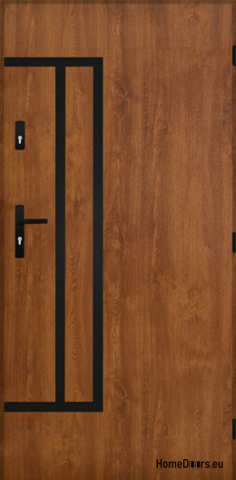 Porte extérieure pleine A-8 NOIR 70/80/90/100