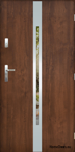 Porte extérieure avec miroir W-13 INOX 70/80/90/100