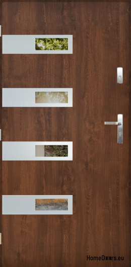 Porte extérieure avec rétroviseur W-5 INOX 70/80/90/100
