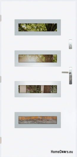 Porte extérieure avec rétroviseur W-6 INOX 70/80/90/100