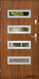 Porte extérieure avec rétroviseur W-6 INOX 70/80/90/100