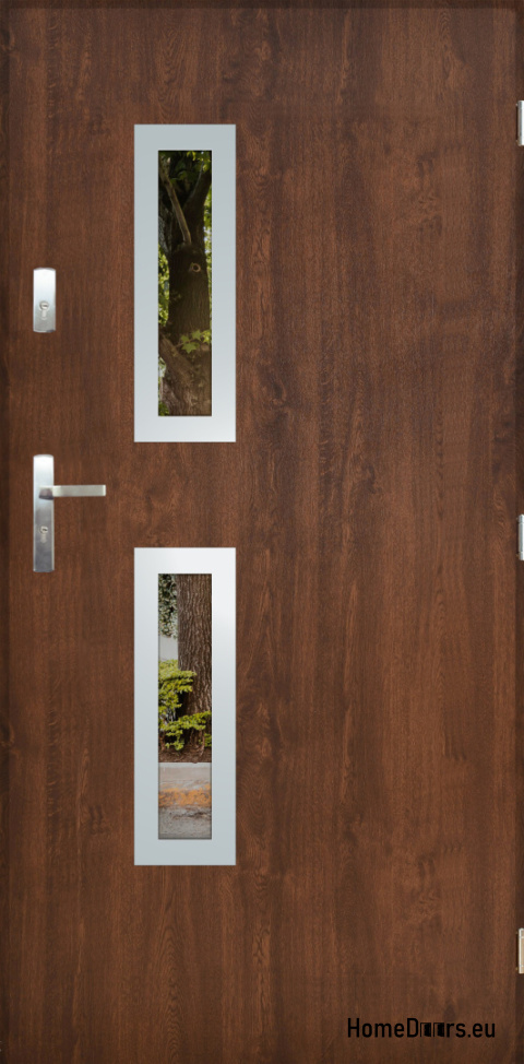 Porte extérieure avec miroir W-9 INOX 70/80/90/100 Porte extérieure avec miroir W-9 INOX 70/80/90/100