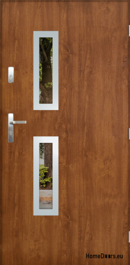 Porte extérieure avec miroir W-9 INOX 70/80/90/100
