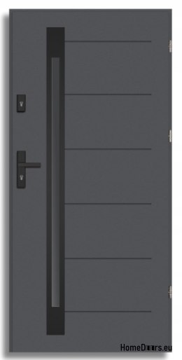 Porte d’extérieur NARVIK BLACK THICK warm 1,2Wm2k 70mm, OFF-THE-SHELF, 90 P