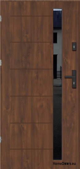 Portes extérieures COPENHAGEN WITH BLACK GLASS THICK chaud 70mm, PRÊT À L’EMPLOI, 90 L
