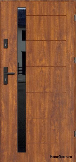 Portes d’extérieur COPENHAGEN WITH BLACK GLASS THICK chaud 70mm, OFF-THE-SHELF, 90 P
