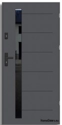 Portes d’extérieur COPENHAGEN WITH BLACK GLASS THICK chaud 70mm, OFF-THE-SHELF, 90 P