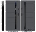 Portes d’extérieur COPENHAGEN WITH BLACK GLASS THICK chaud 70mm, OFF-THE-SHELF, 90 P