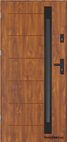 Porte d’extérieur NARVIK BLACK THICK warm 1,2Wm2k 70mm, OFF-THE-SHELF, 90 L