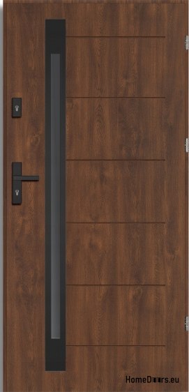Porte d’extérieur NARVIK BLACK THICK warm 1,2Wm2k 70mm, OFF-THE-SHELF, 90 P