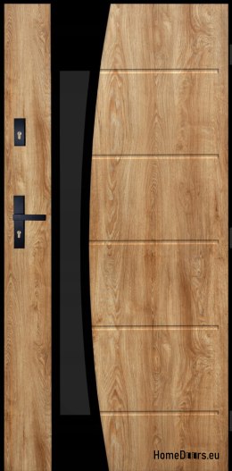 Saturn 02 porte extérieure chaude 72mm, 90 Turner Oak avec cadre noir