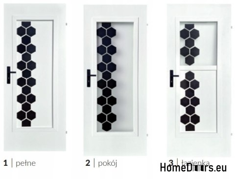 Porte de chambre intérieure solide Hexagone Couleur Salle de bain 90