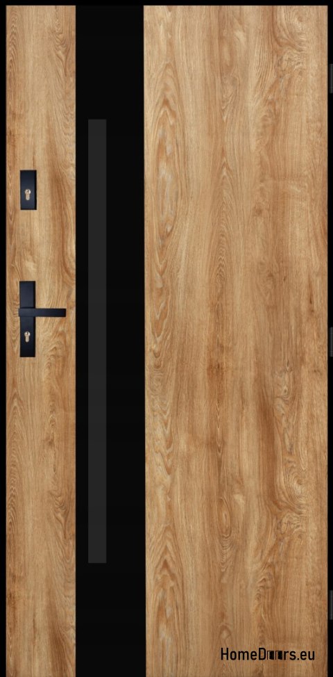 Porte extérieure ÉPAISSE chaude 72mm MARS 01 90 Tourneur en chêne Cadre noir Porte extérieure ÉPAISSE chaude 72mm MARS 01 90 Tourneur en chêne Cadre noir