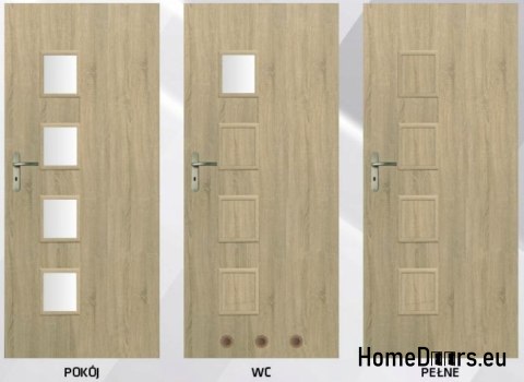 Drzwi Wewnętrzne Pokojowe Przeszklone LAWA WC 70 Kolor Sonoma Drzwi Wewnętrzne Pokojowe Przeszklone LAWA WC 70 Kolor Sonoma