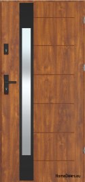 LAUSANNE NERO porte d’extérieur avec miroir, THICK warm 72mm, PRÊT À L’EMPLOI, 90 P