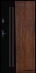 PANTOR ALPINE-PASIVE 02 Porte Extérieure Droite 90 Noyer Epaisseur 72mm Chaud