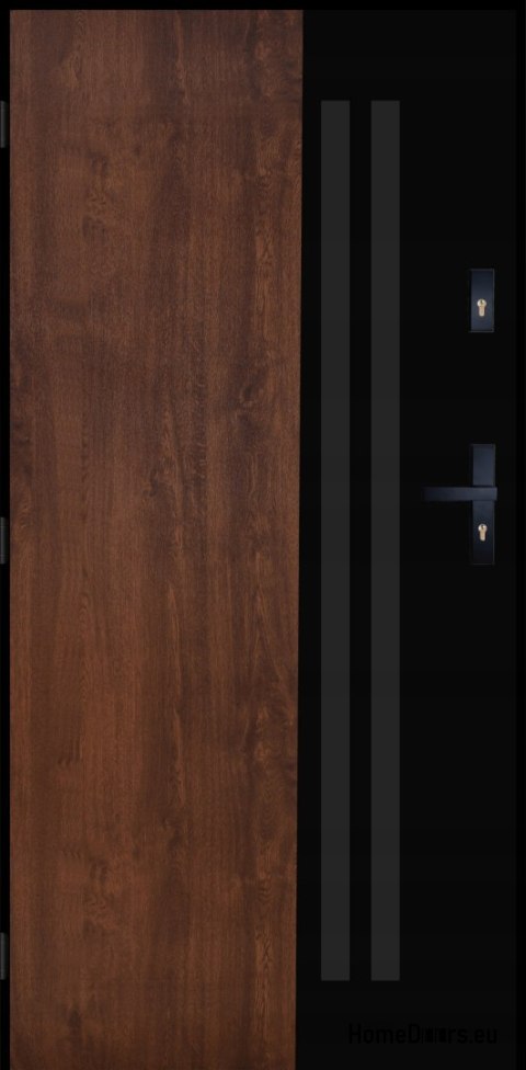 Porte Extérieure PANTOR BERGEN 01 Gauche 90 Noyer Epaisseur 72mm Chaud Porte Extérieure PANTOR BERGEN 01 Gauche 90 Noyer Epaisseur 72mm Chaud
