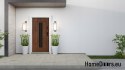 Porte extérieure PANTOR LEO 01 gauche 80 noyer epaisseur 72mm chaud