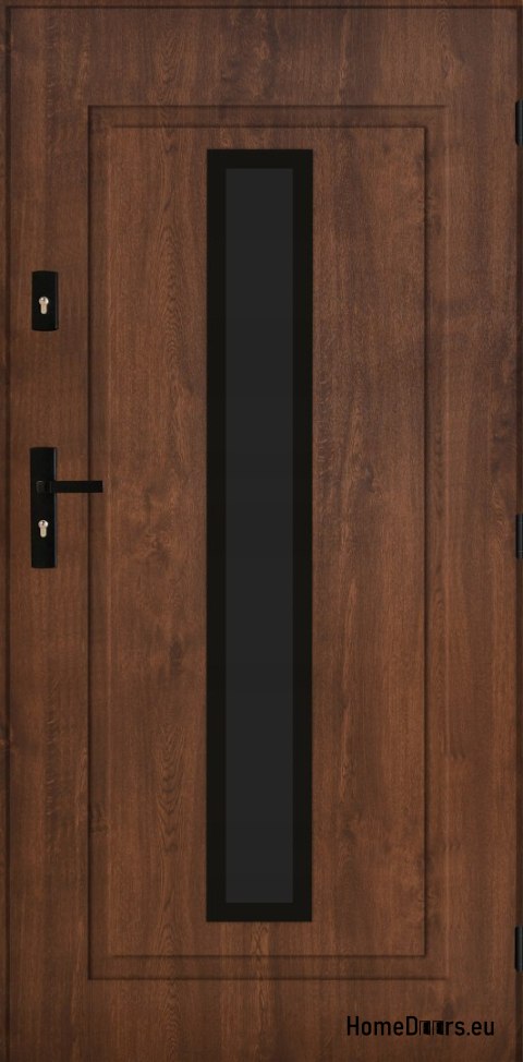 Porte d’extérieur PANTOR LEO 01 droite 80 noyer epaisseur 72mm chaud Porte d’extérieur PANTOR LEO 01 droite 80 noyer epaisseur 72mm chaud