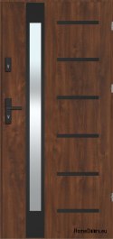 Porte extérieure REMO BLACK avec miroir, THICK warm 70mm, STANDARD, 90 P