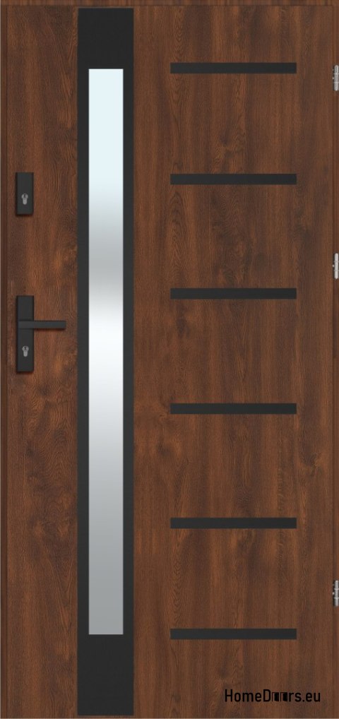 Porte extérieure REMO BLACK avec miroir, THICK warm 70mm, STANDARD, 90 P Porte extérieure REMO BLACK avec miroir, THICK warm 70mm, STANDARD, 90 P