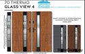Porte extérieure chaleureuse THERMO GLASS 4 Pack 4 vitrages 70mm, OFF-THE-SHELF, 90 L