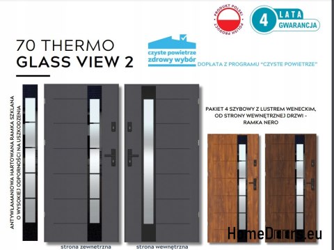 Portes extérieures chaleureuses THERMO GLASS 4 vitrages 70mm, PRÊT À L’EMPLOI, 90 L Portes extérieures chaleureuses THERMO GLASS 4 vitrages 70mm, PRÊT À L’EMPLOI, 90 L