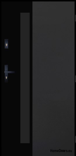 Porte Extérieure PANTOR ALPINE-PASIVE 01 Droite 90 Anthracite Epaisseur72mm Chaud