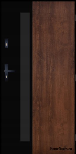 Porte Extérieure PANTOR ALPINE-PASIVE 01 Droite 90 Noyer Epaisseur 72mm Chaud