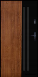 Porte d’extérieur PANTOR BERGEN 01 gauche 90 chêne doré epaisseur 72mm chaud