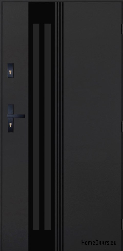 Porte Extérieure PANTOR BERGEN 02 Droite 90 Anthracite Epaisseur 72mm Chaud